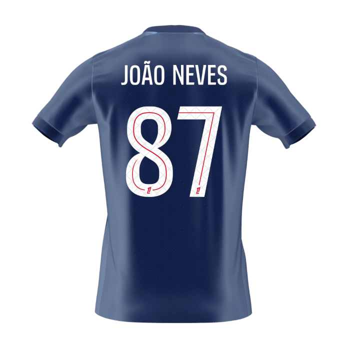 Maillot domicile du PSG 2025/26 de João Neves n°87
