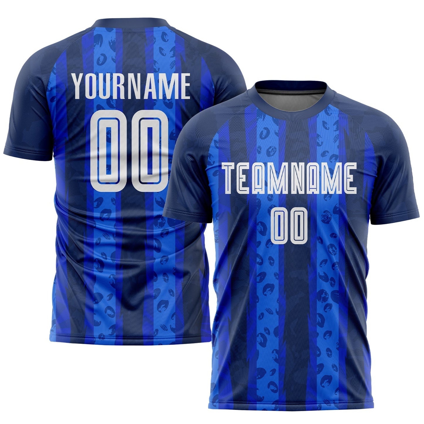 Maillot de football extérieur personnalisé par sublimation, bleu marine et blanc roi
