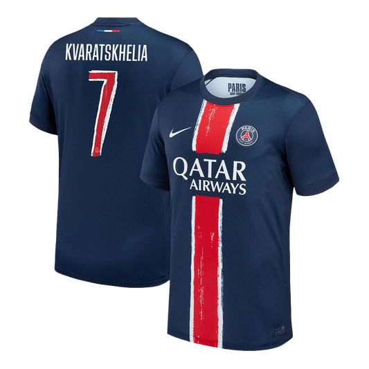 KVARATSKHELIA #7 Maillot domicile PSG 2024/25 Bleu marine - Ligue des champions