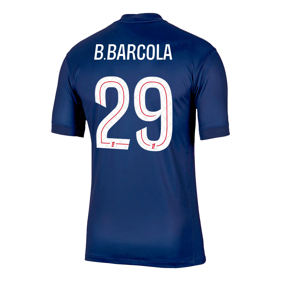 Maillot domicile PSG B.BARCOLA n° 29, bleu marine, saison 2025/26