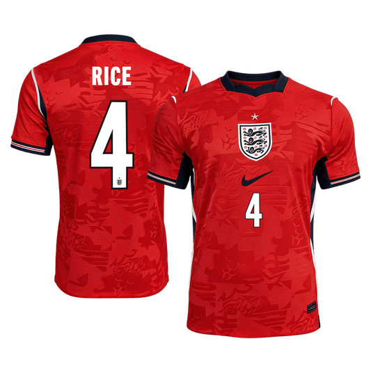 RICE #4 Angleterre Extérieur Maillot - Coupe du Monde 2026 Rouge