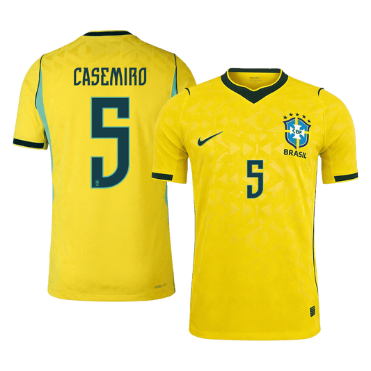 CASEMIRO #5 Brésil Domicile Maillot - Coupe du Monde 2026 Jaune Joueur