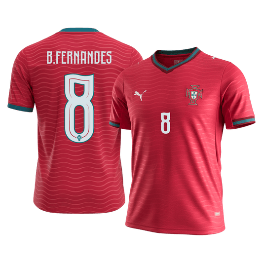 B.FERNANDES #8 Portugal Domicile Maillot - Coupe du Monde 2026 Rouge