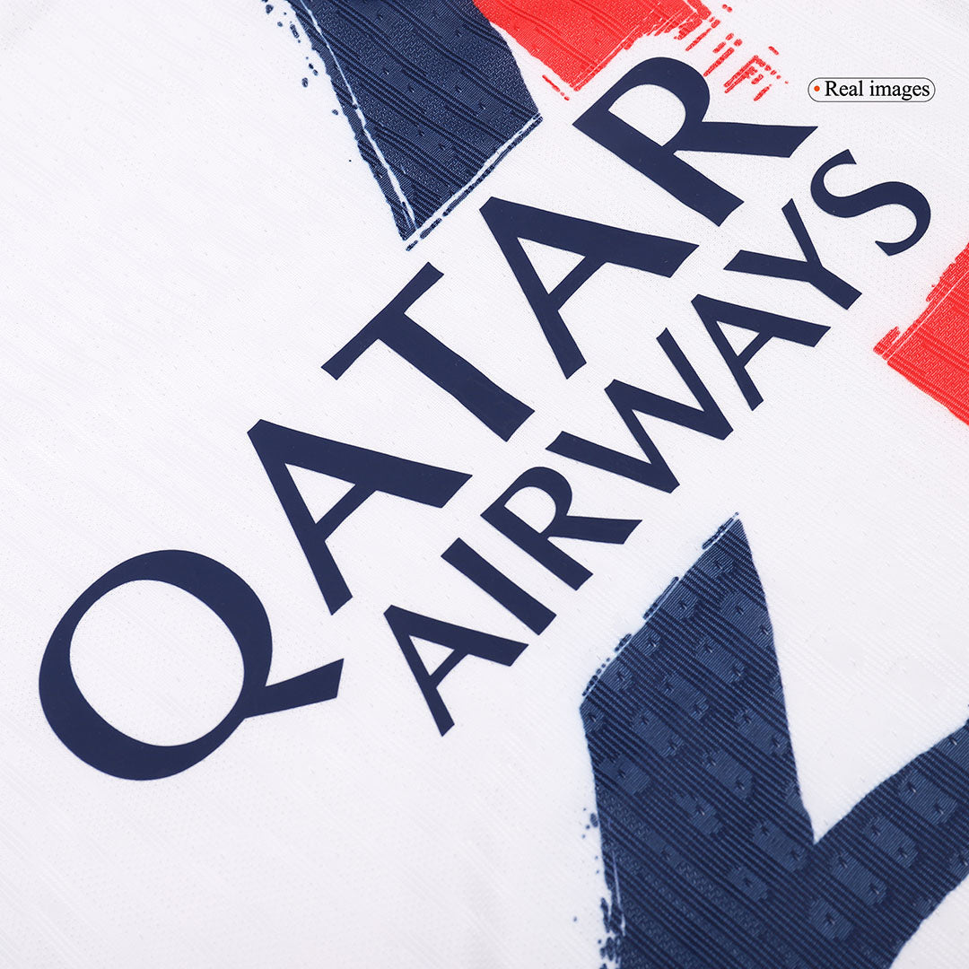 Version joueur KVARATSKHELIA #7 PSG Maillot extérieur blanc 2024/25