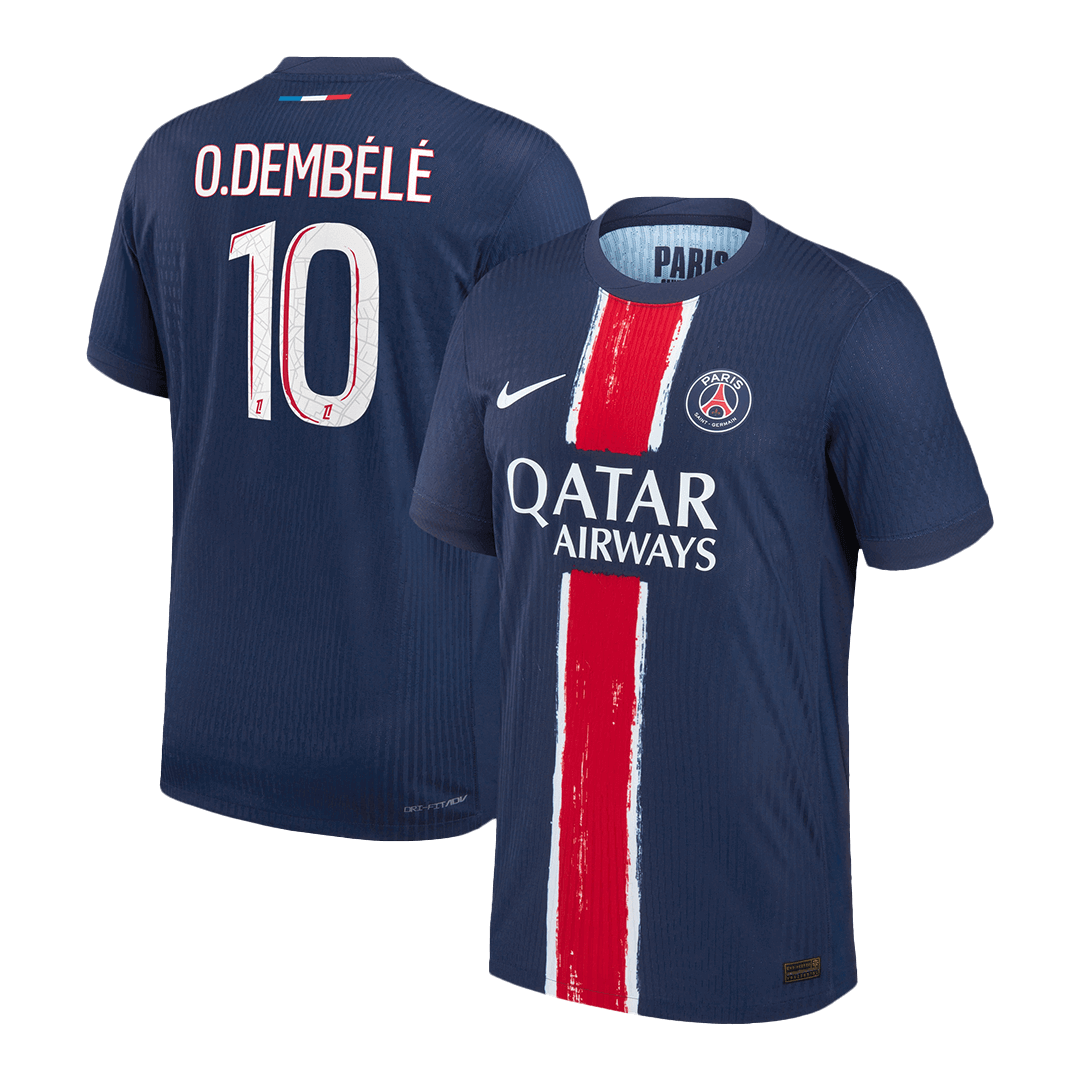 Version Joueur O.DEMBÉLÉ #10 Maillot de Foot PSG Domicile 2024/25 Marine