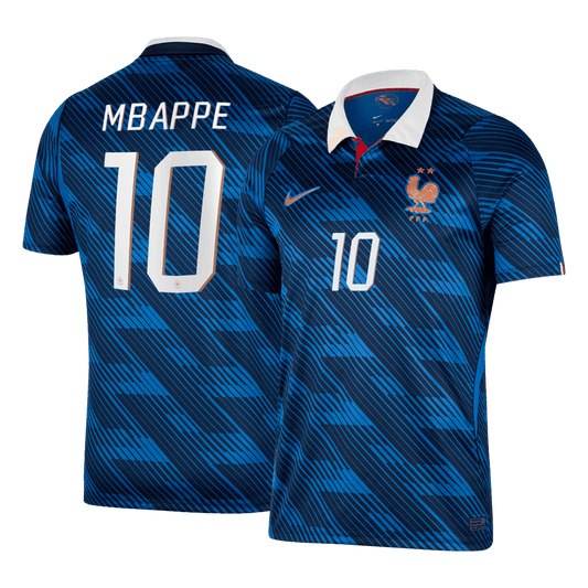 Mbappé n°10, maillot domicile de l'équipe de France, Coupe du Monde 2026, bleu