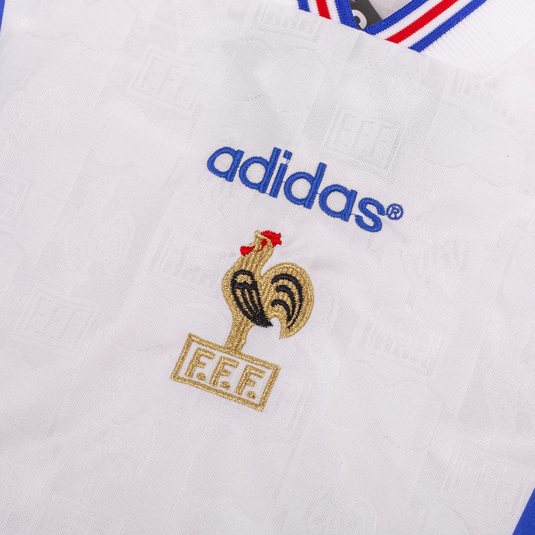 Maillot de football extérieur de l'équipe de France rétro 1996