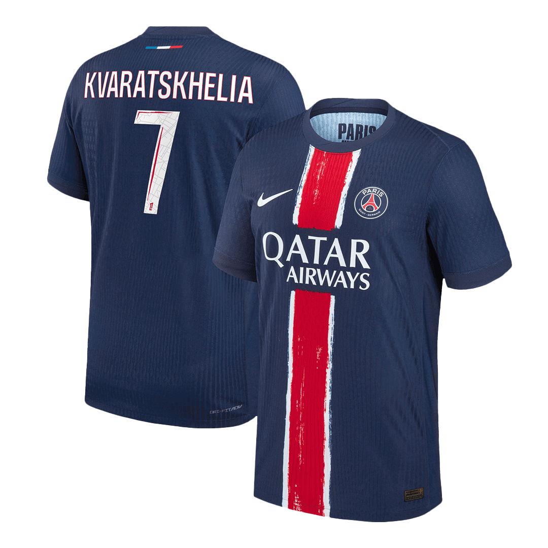 Version joueur KVARATSKHELIA #7 Maillot domicile PSG 2024/25 Bleu marine