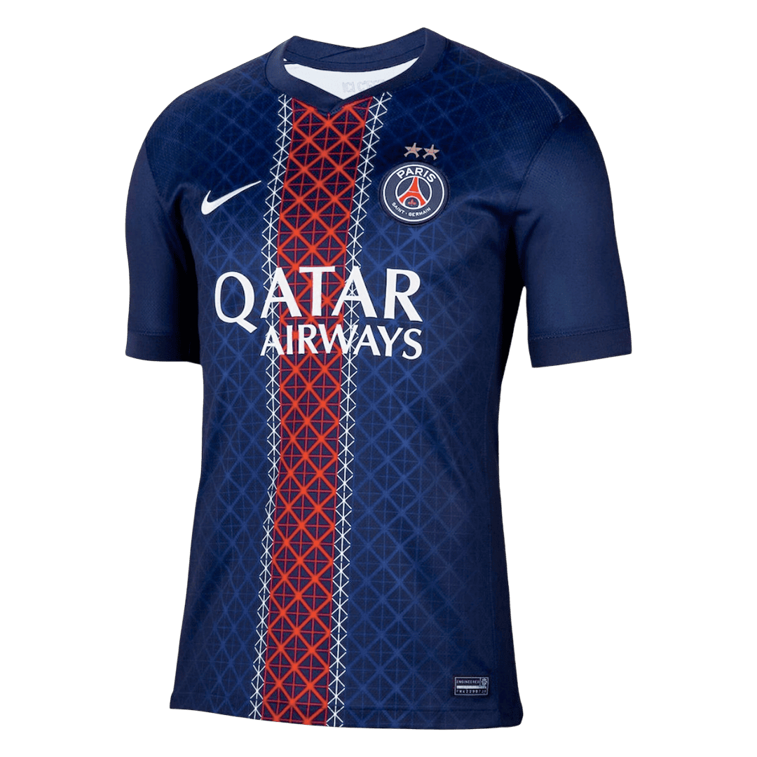 Maillot domicile du PSG 2025/26 Champions d'Europe 2026, imprimé bleu marine