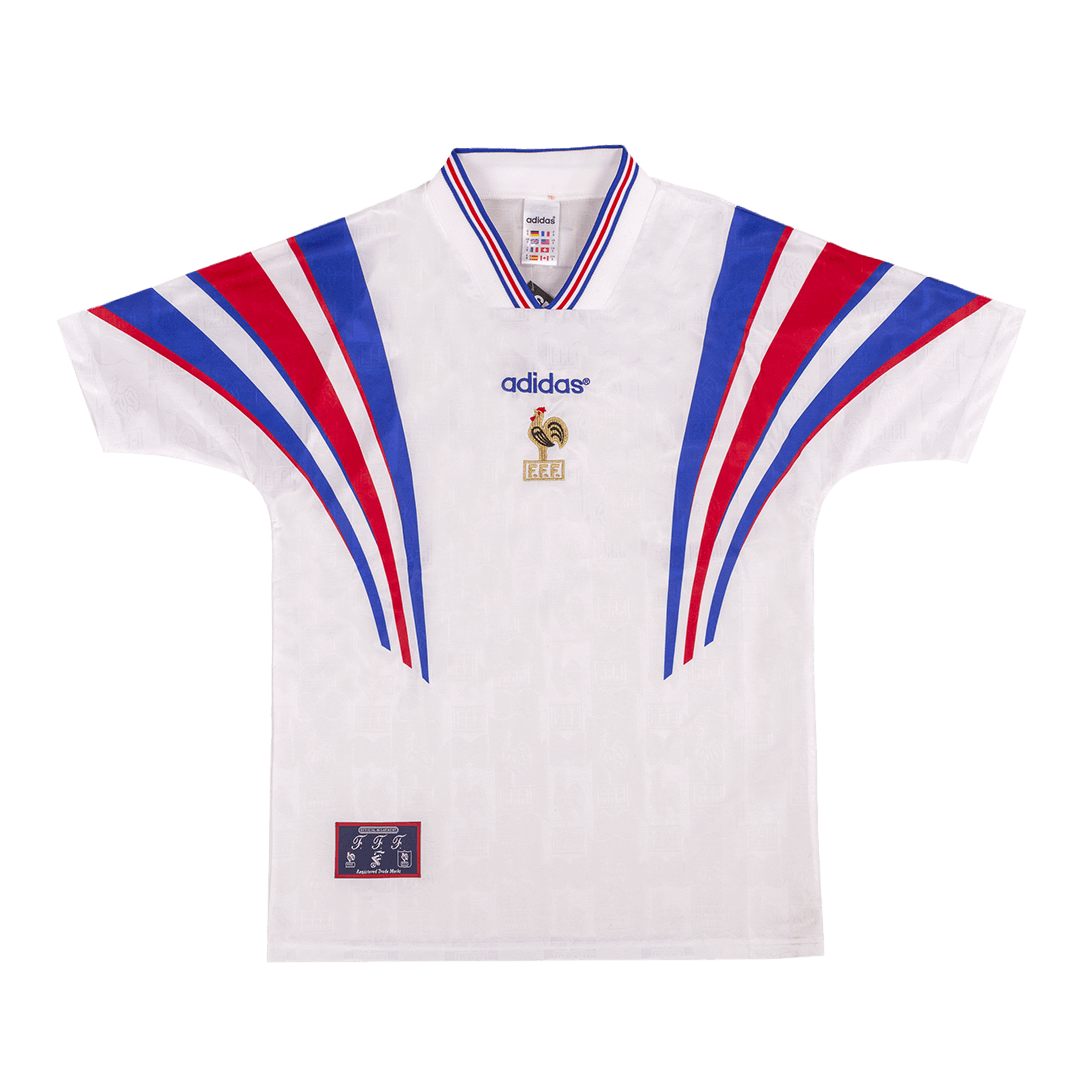 Maillot de football extérieur de l'équipe de France rétro 1996