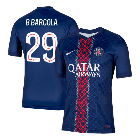 Maillot domicile PSG B.BARCOLA n° 29, bleu marine, saison 2025/26