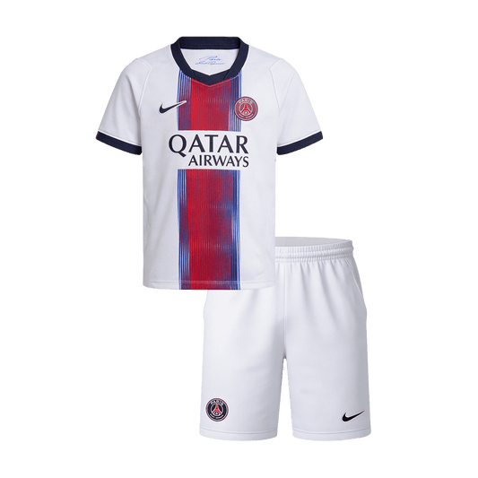 Tenue de football PSG enfant extérieur (maillot + short) 2026/27 blanche