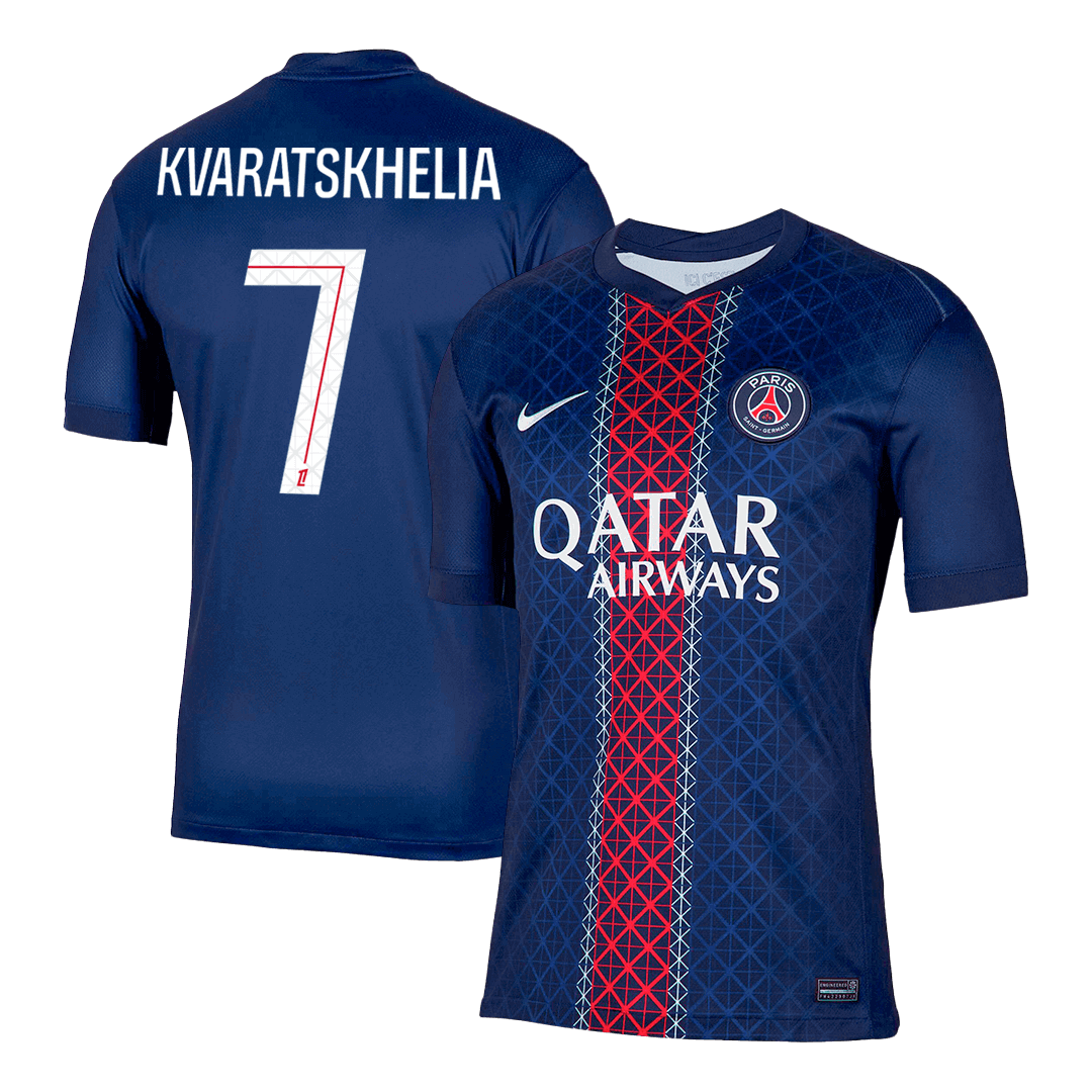 Maillot domicile PSG 2025/26 bleu marine KVARATSKHELIA n°7