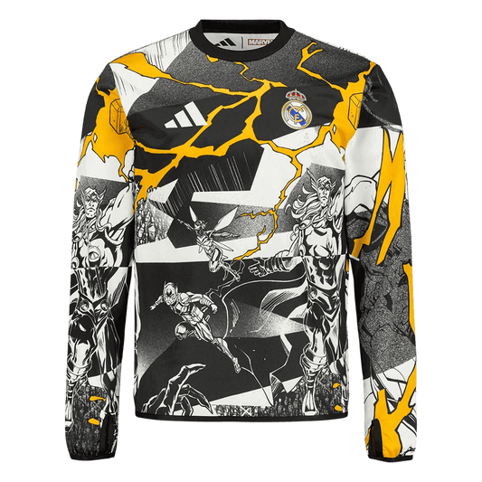 Real Madrid Maillot Manches Longues 2025/26 Noir Grande Taille