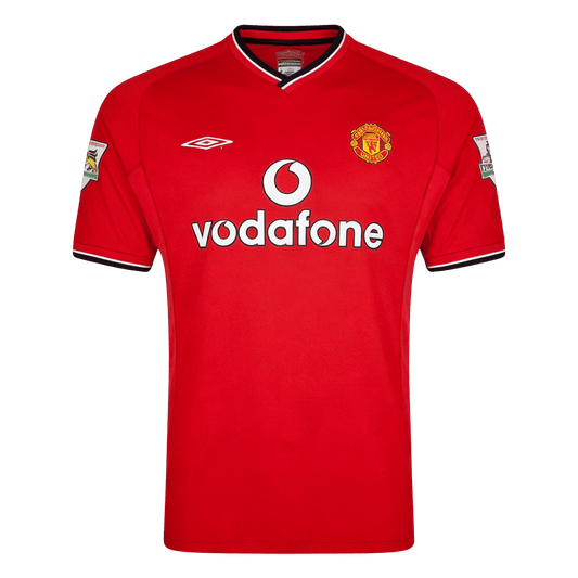 Retro Manchester United Domicile Maillot 2000/02 Rouge