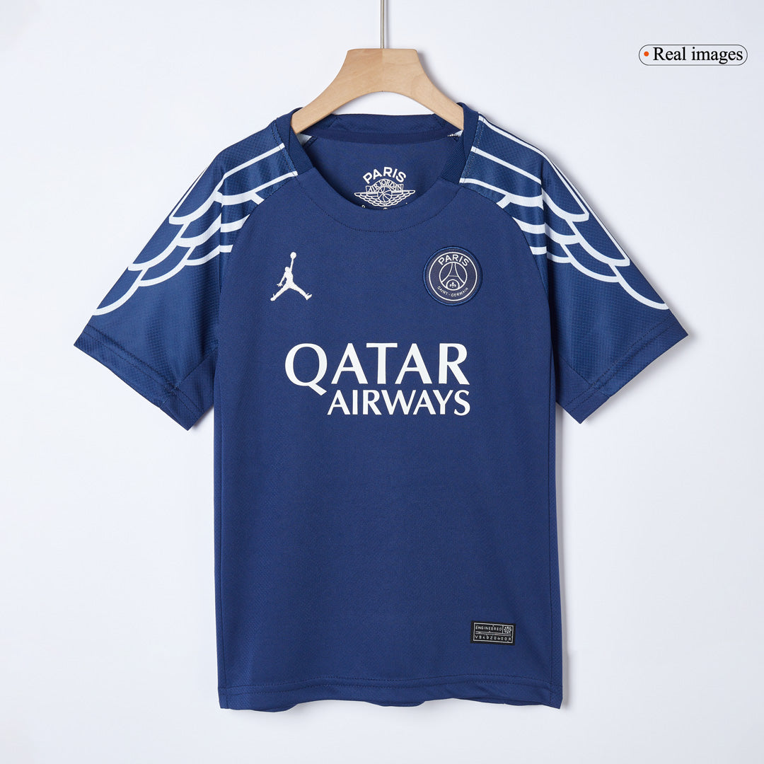 Quatrième tenue extérieure enfant du PSG (maillot + short) 2024/25 Bleu marine