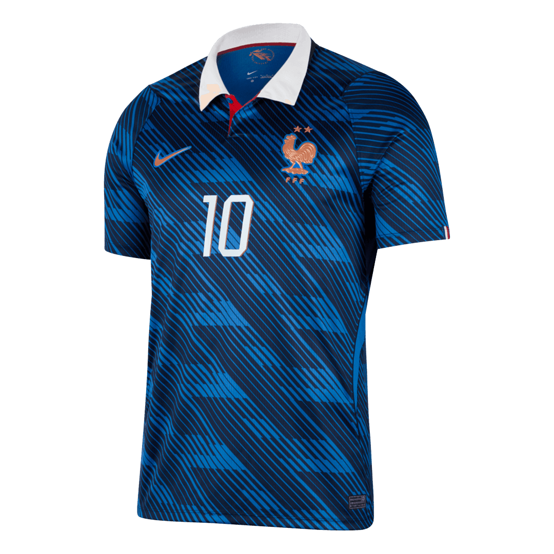 Mbappé n°10, maillot domicile de l'équipe de France, Coupe du Monde 2026, bleu