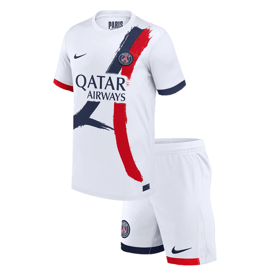 Tenue de football extérieure du PSG pour enfants (maillot + short)