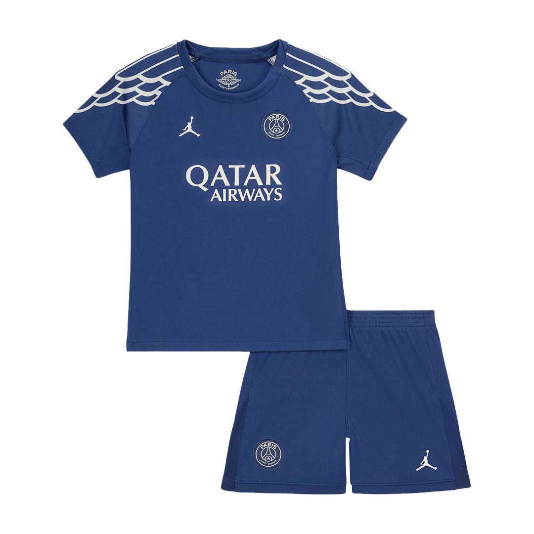 Quatrième tenue extérieure enfant du PSG (maillot + short) 2024/25 Bleu marine