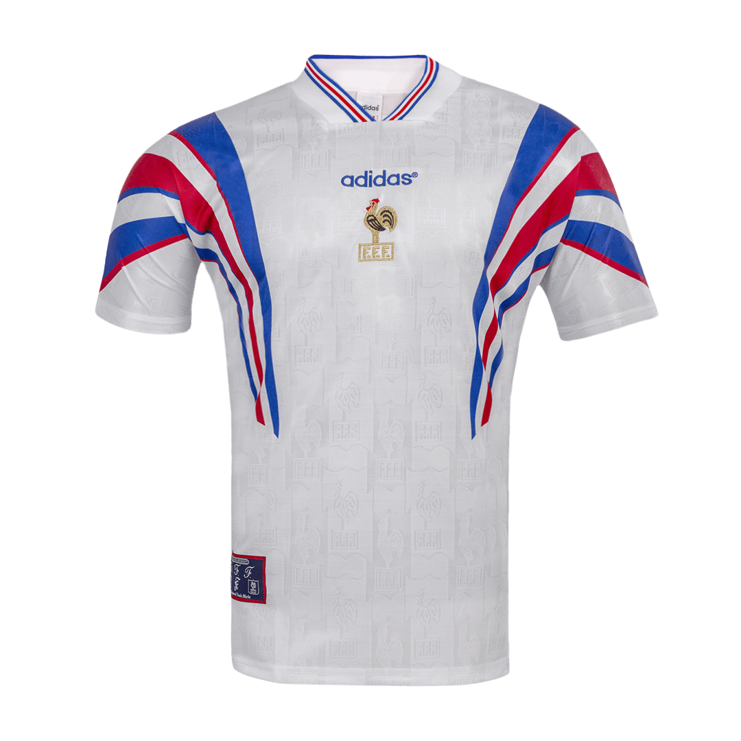 Maillot de football extérieur de l'équipe de France rétro 1996