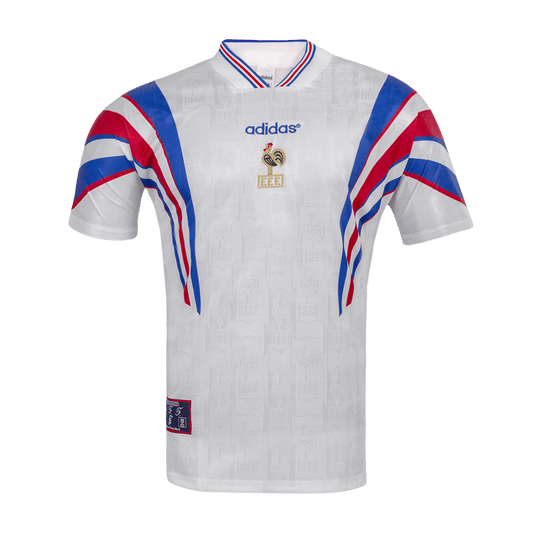 Maillot de football extérieur de l'équipe de France rétro 1996
