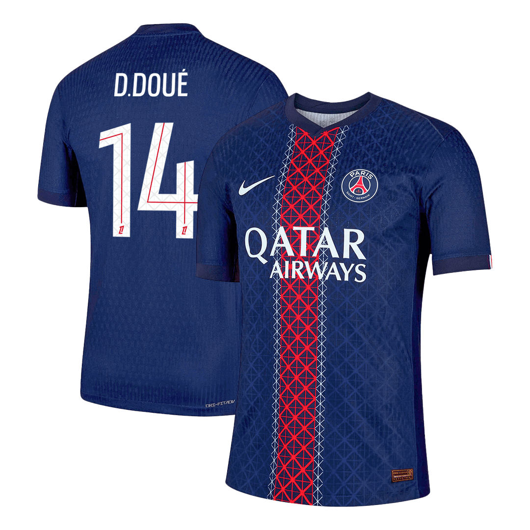 Version Joueur D.DOUÉ #14 Maillot de Foot PSG Domicile 2025/26 Marine