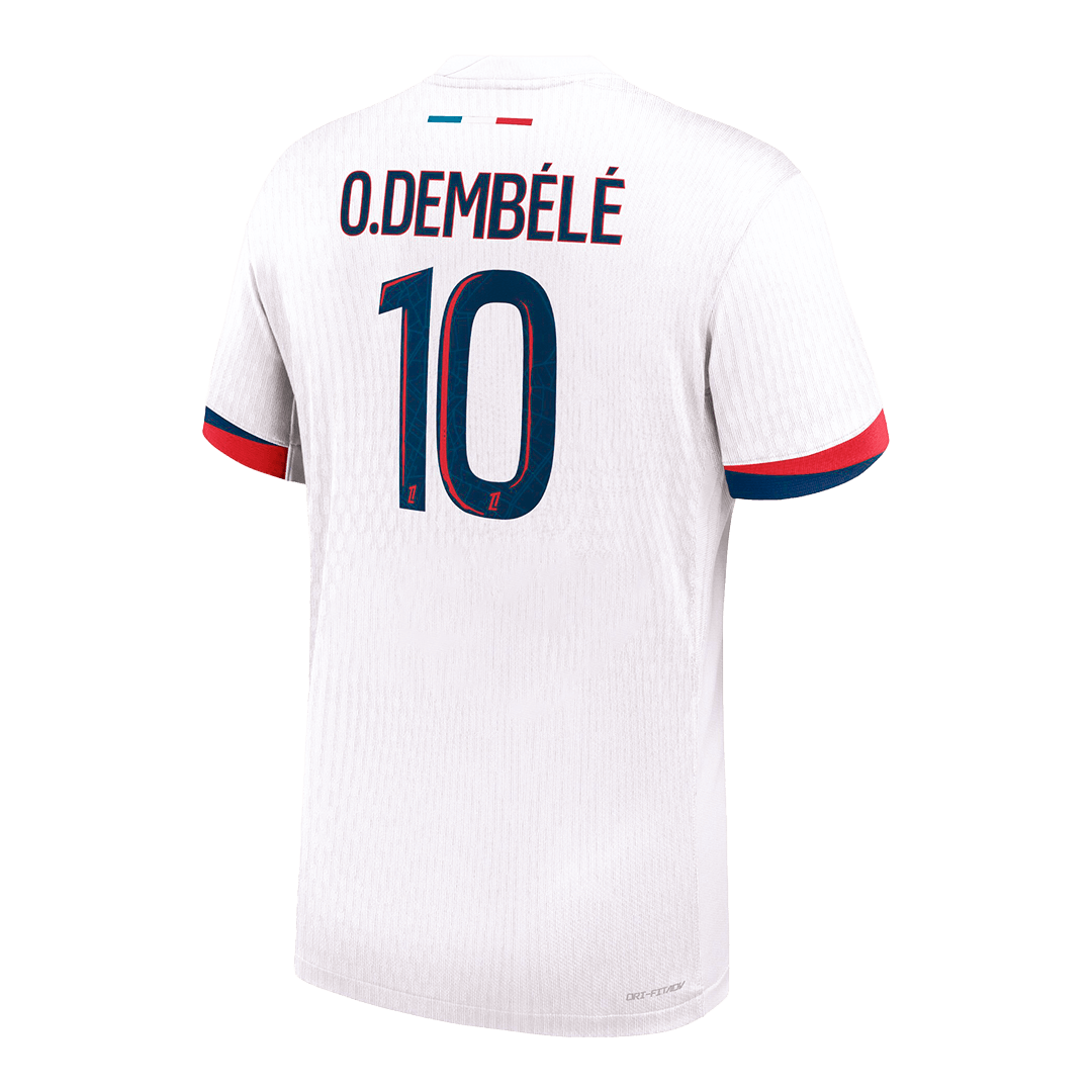 Version joueur O.DEMBÉLÉ #10 PSG Maillot extérieur blanc 2024/25