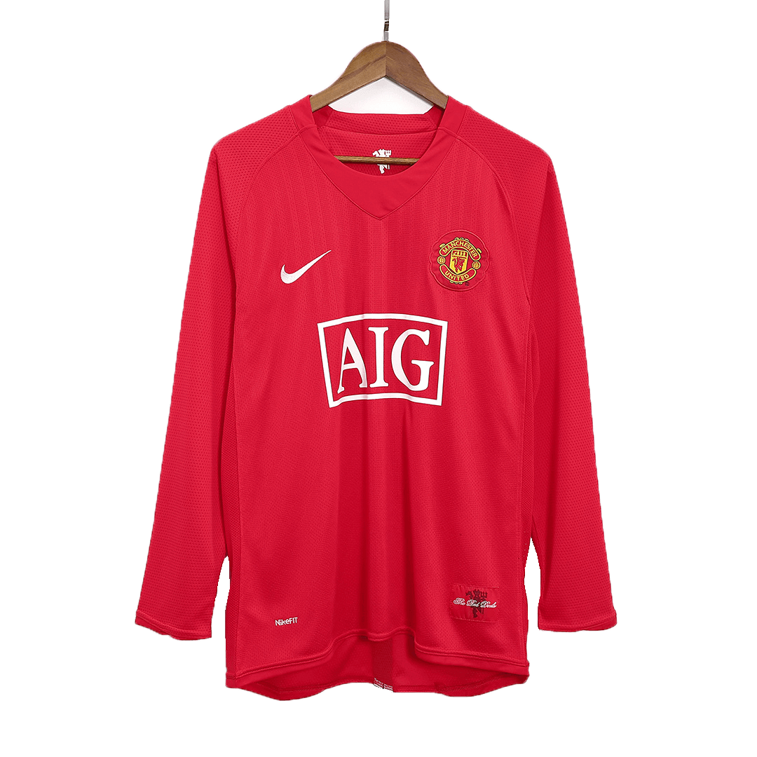 Retro RONALDO #7 Manchester United Domicile Maillot Manches Longues 2007/08