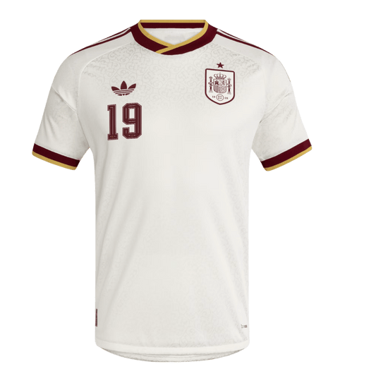 LAMINE YAMAL #19 Espagne Extérieur Maillot - Coupe du Monde 2026 Blanc Joueur