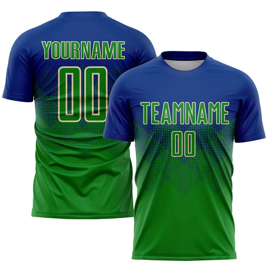 Maillot de football personnalisé Royal Keely, vert et crème, sublimé