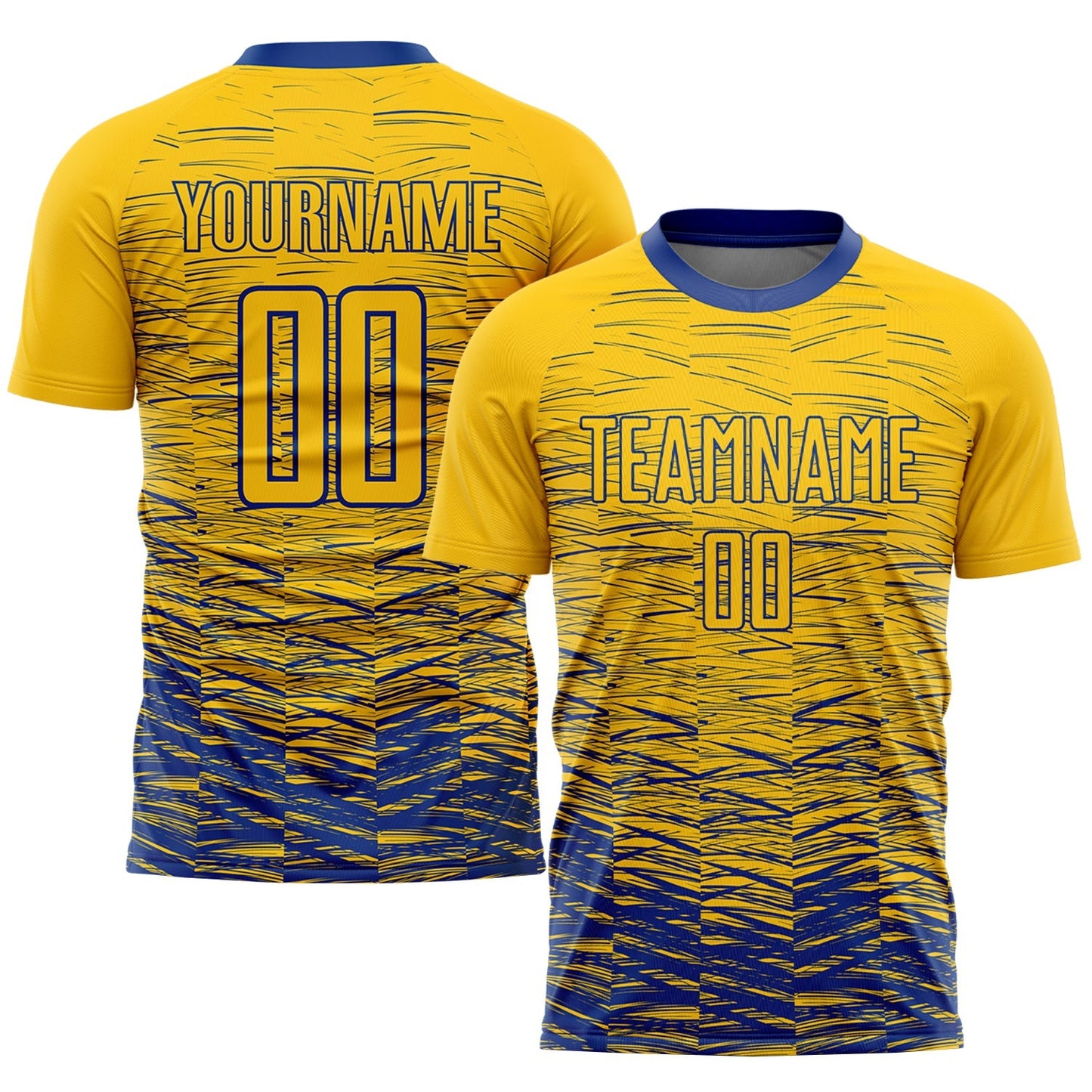 Maillot de football personnalisé par sublimation en jaune royal