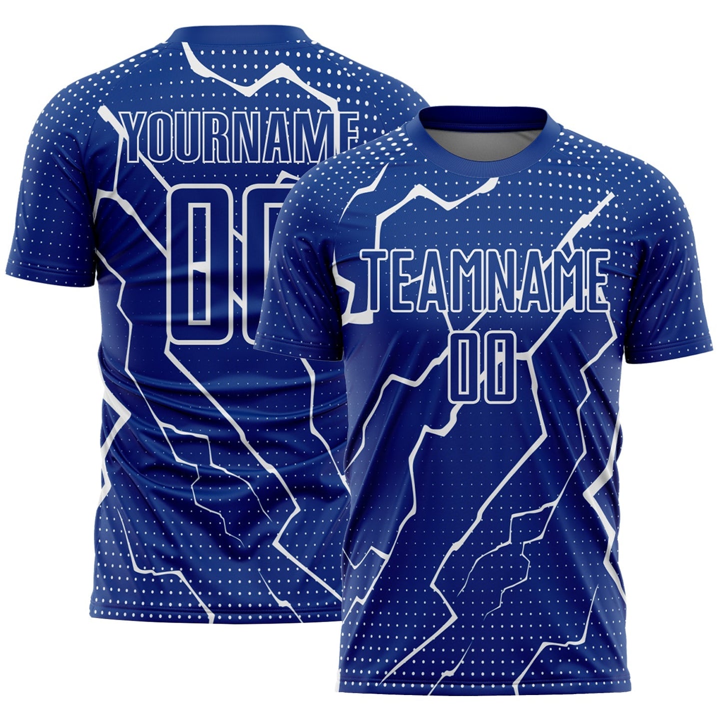 Maillot de football personnalisé par sublimation Royal White Lightning