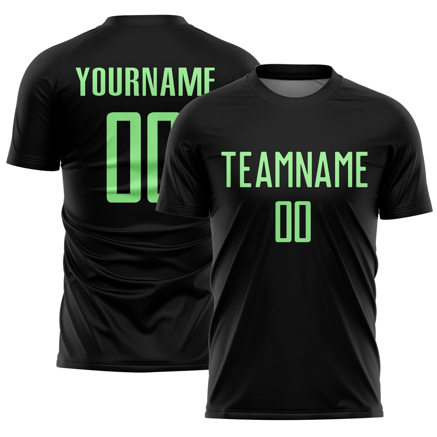 Maillot de football vert pois et noir personnalisé par sublimation