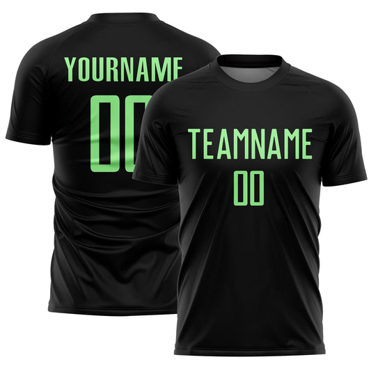 Maillot de football vert pois et noir personnalisé par sublimation