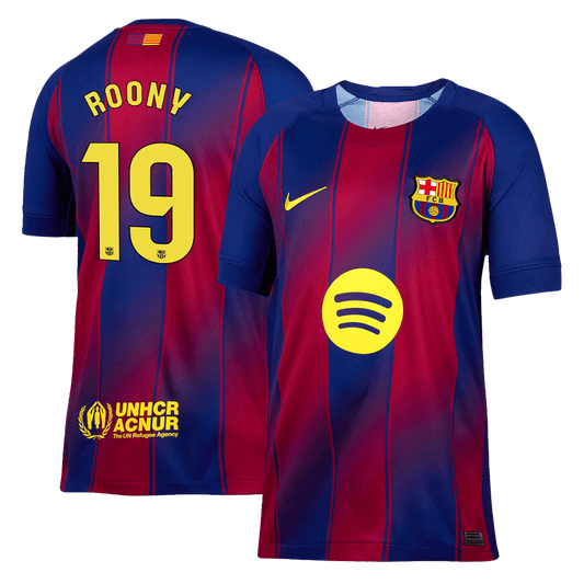 ROONY #19 Barcelone Domicile Maillot 2025/26 Rouge et Bleu - Super