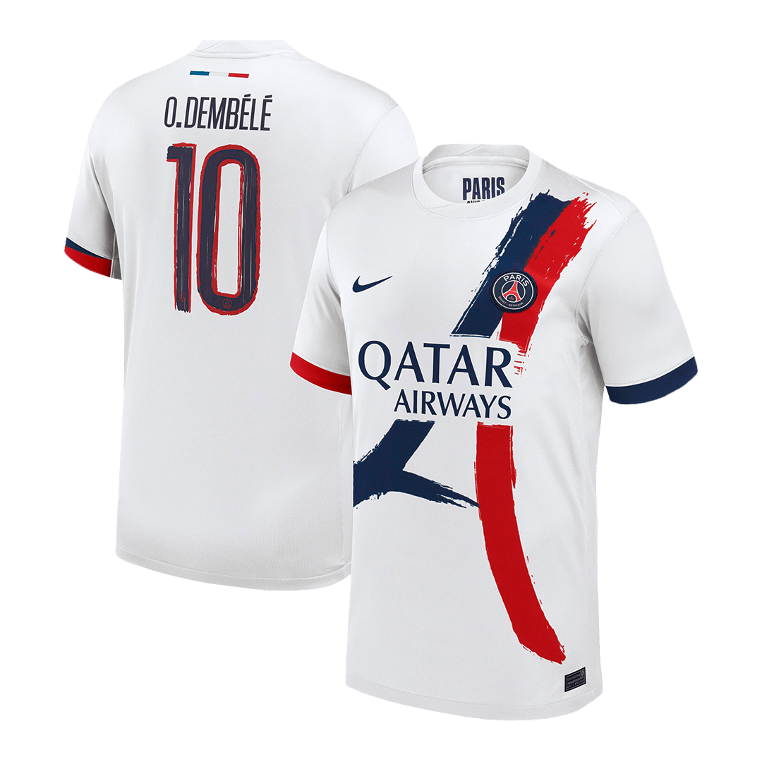 Maillot extérieur blanc O.DEMBÉLÉ n°10 PSG 2024/25 - Ligue des Champions