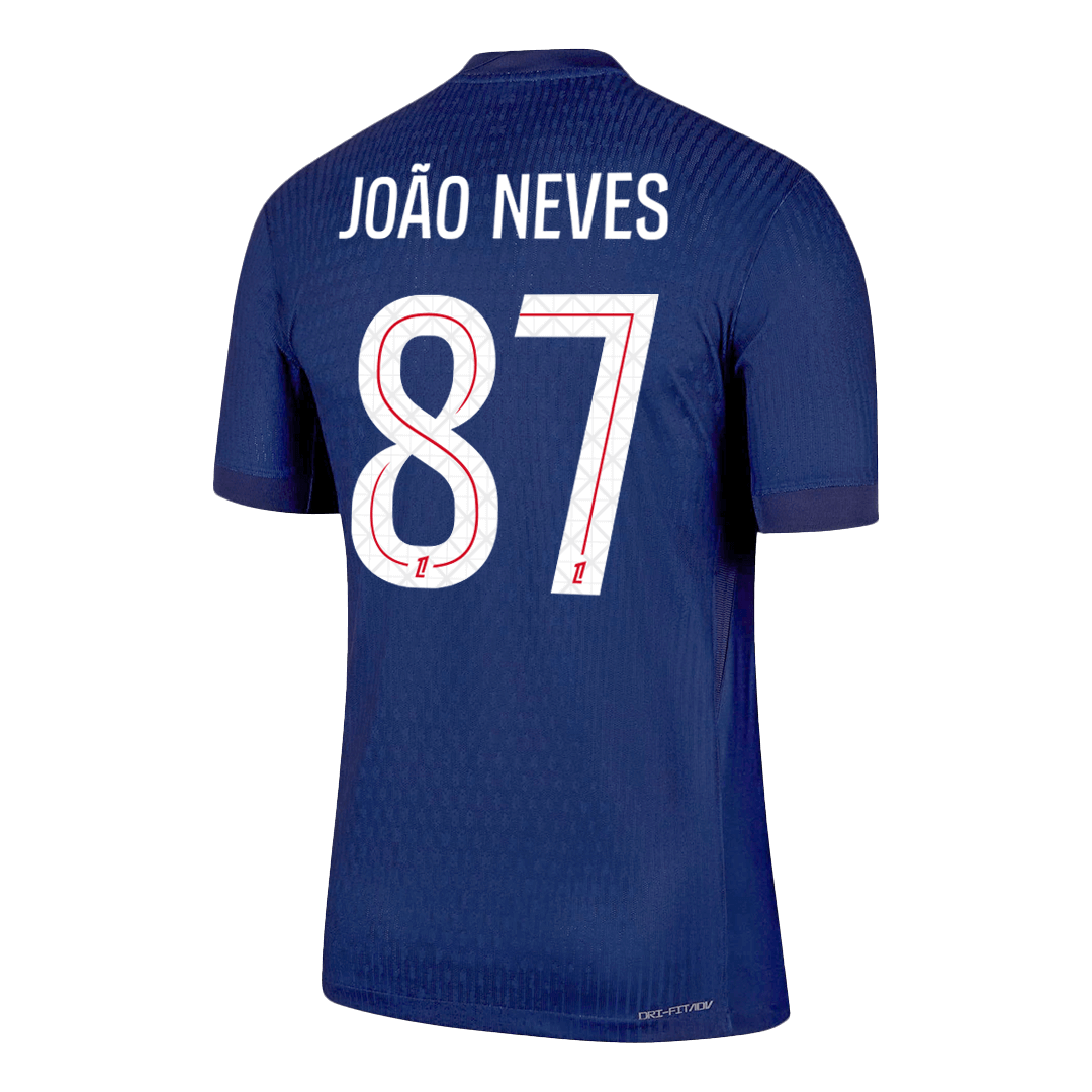 Version joueur du maillot domicile du PSG 2025/26 de João Neves n°87
