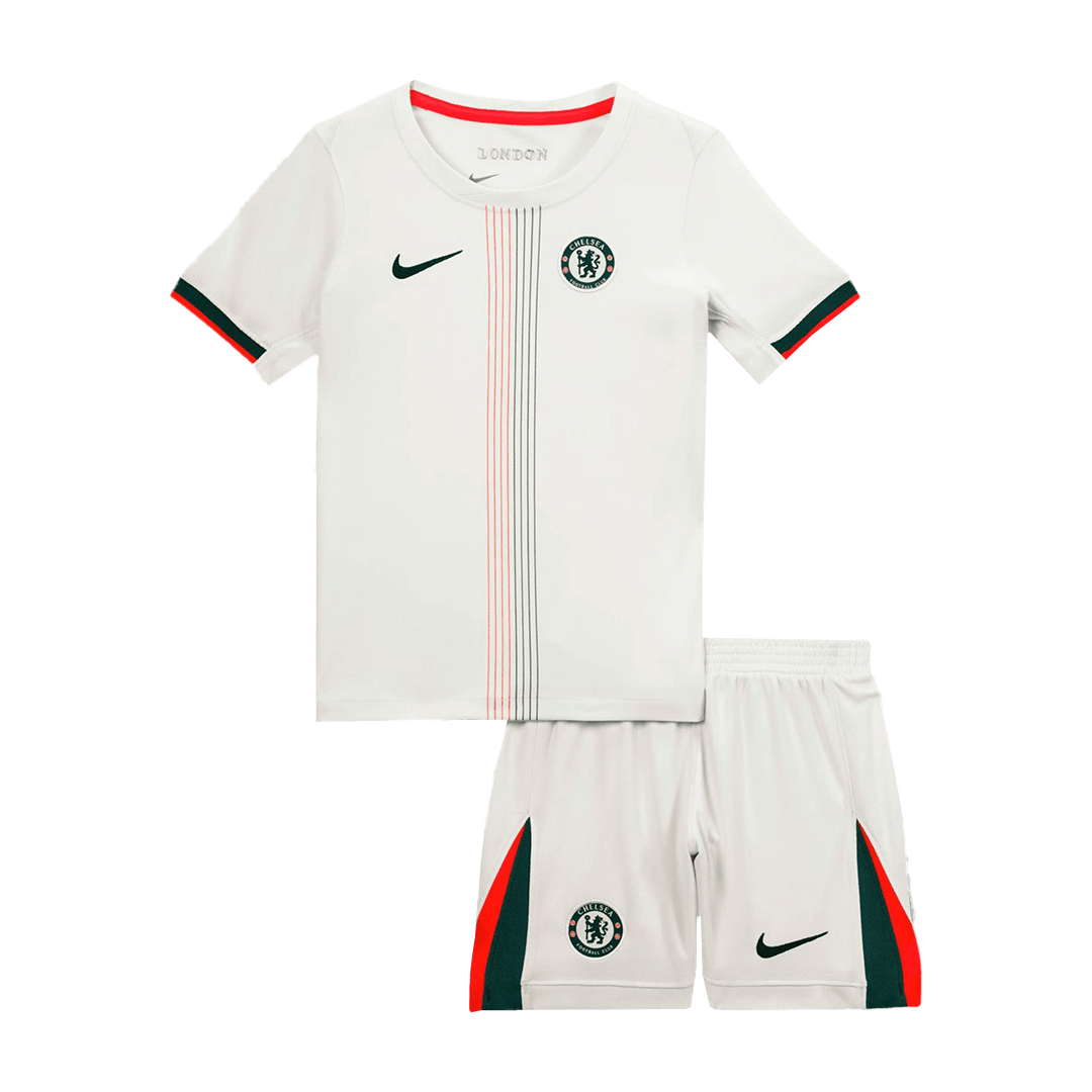 Vente Flash Chelsea Extérieur Maillot Kit 2025/26 Enfant Blanc