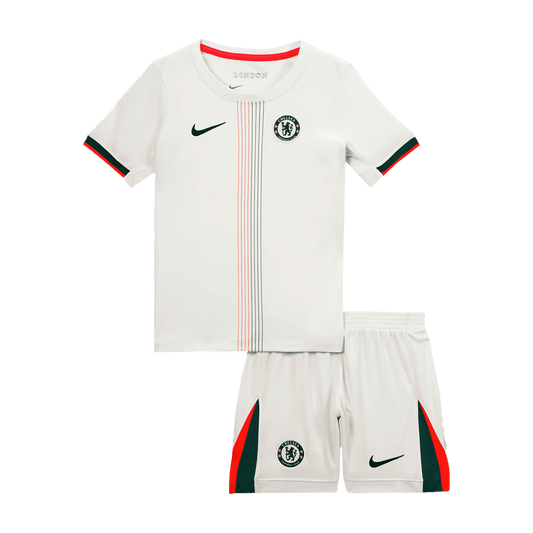 Vente Flash Chelsea Extérieur Maillot Kit 2025/26 Enfant Blanc