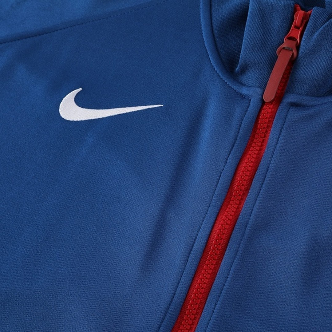 Tenue d'entraînement PSG 25/26 (veste + pantalon) bleu marine et rouge