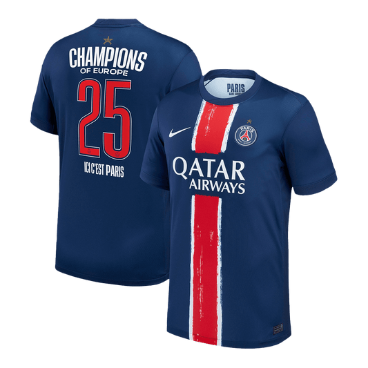 CHAMPIONS N° 25 Maillot domicile PSG 2024/25 Bleu marine - CHAMPIONS D'EUROPE
