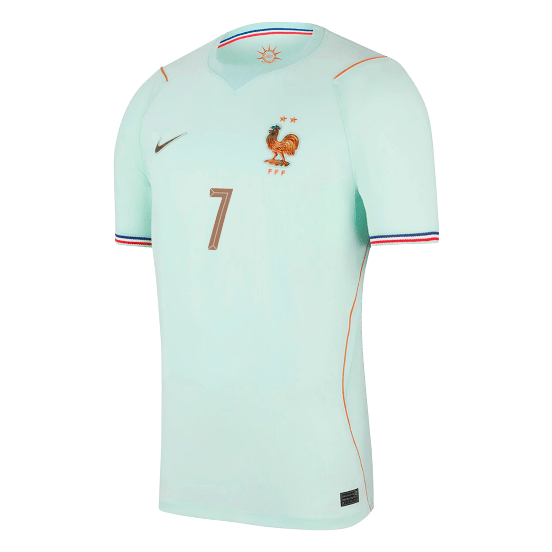 Dembélé n°7, maillot extérieur de l'équipe de France, Coupe du Monde 2026, bleu