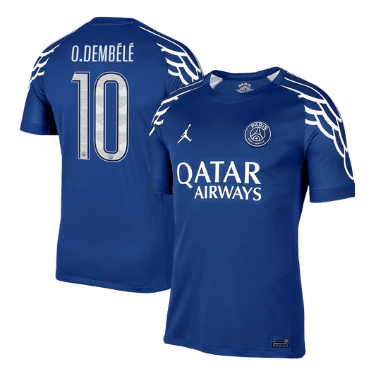O.DEMBÉLÉ #10 Maillot de foot PSG Quatrième Extérieur 2024/25 Marine - UCL