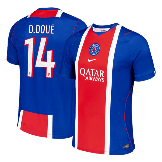 Maillot domicile PSG 2026/27, version supporter, D.DOUE n°14, Old Royal