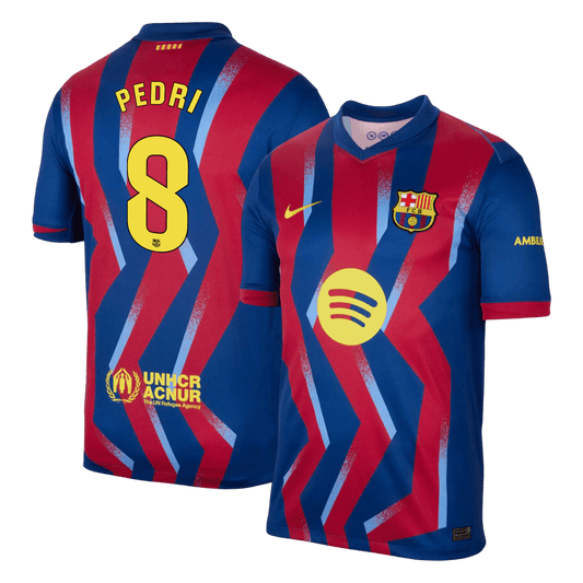 PEDRI #8 Barcelone Fourth Maillot 2025/26 Rouge&Bleu