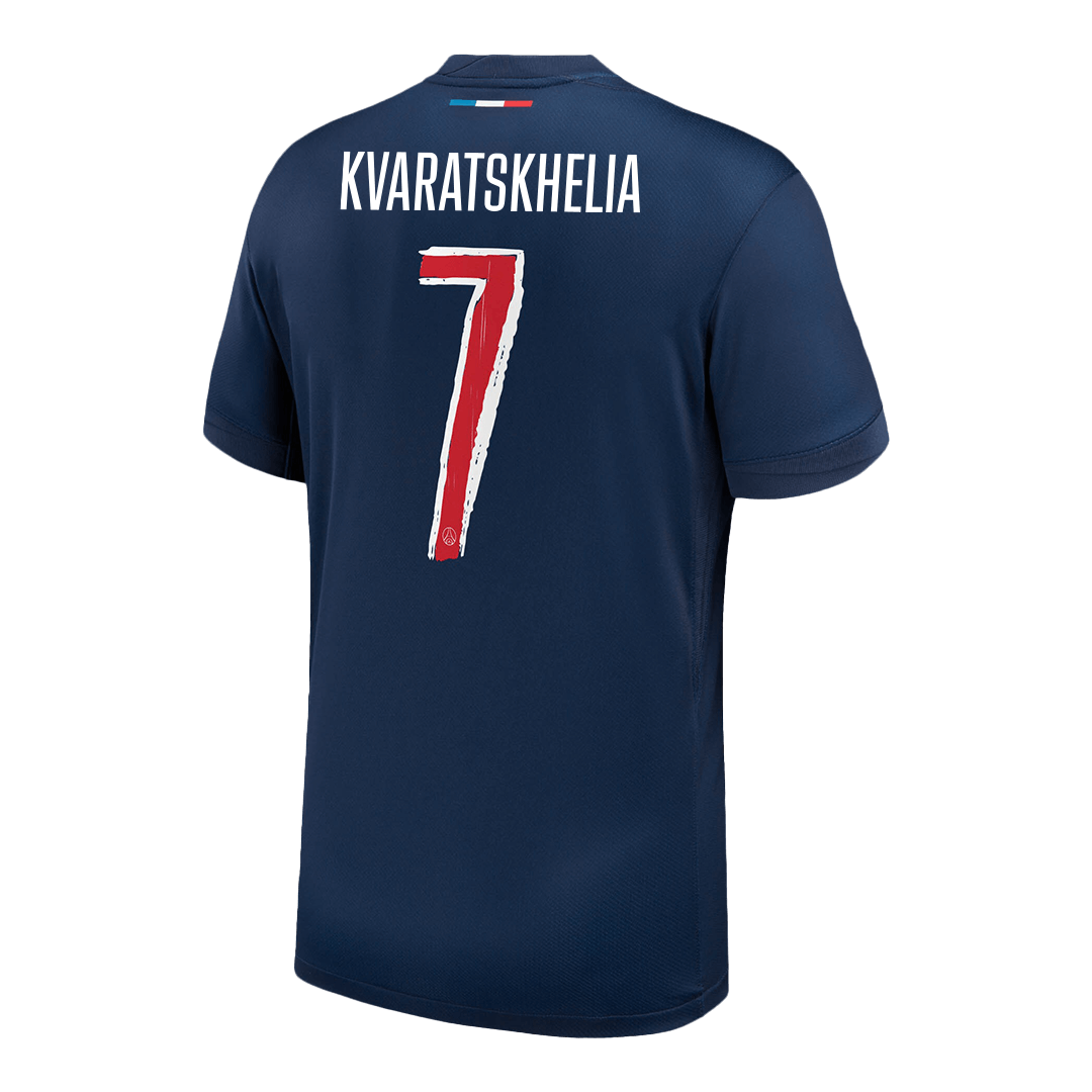 KVARATSKHELIA #7 Maillot domicile PSG 2024/25 Bleu marine - Ligue des champions