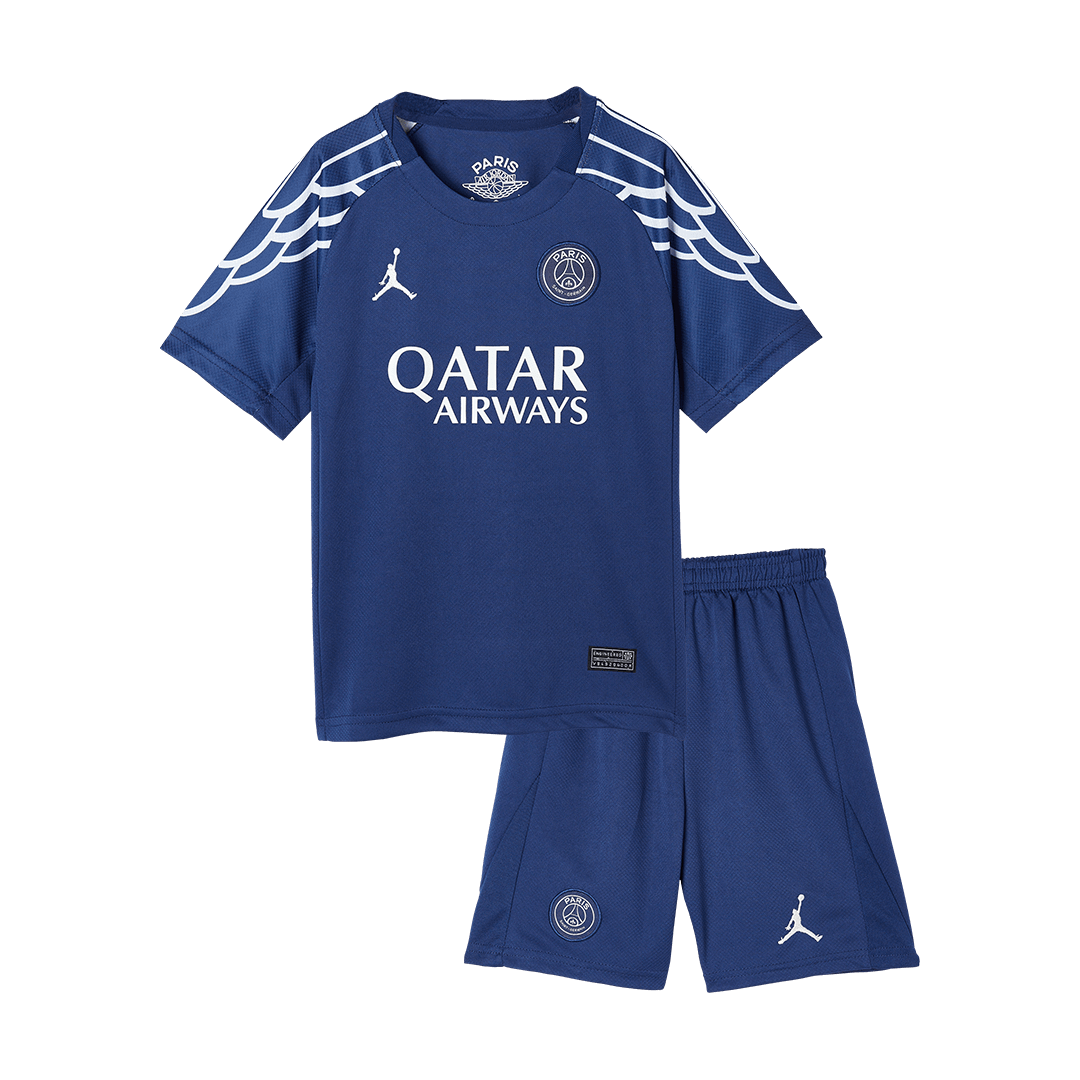 Quatrième tenue extérieure enfant du PSG (maillot + short) 2024/25 Bleu marine