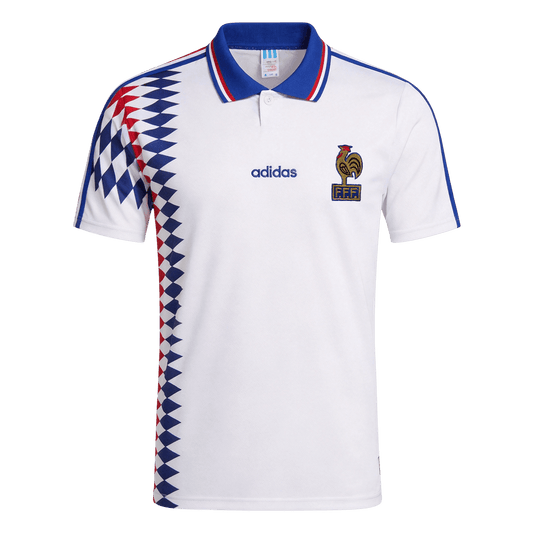 Maillot de football blanc extérieur France 1994, version rétro pour homme