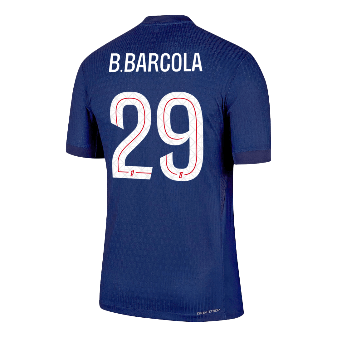 Version joueur B.BARCOLA #29 Maillot domicile PSG 2025/26 Bleu marine