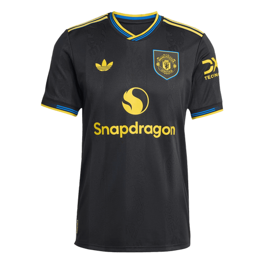 Manchester United Third Maillot 2025/26 Noir Authentique Grande Taille